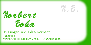 norbert boka business card